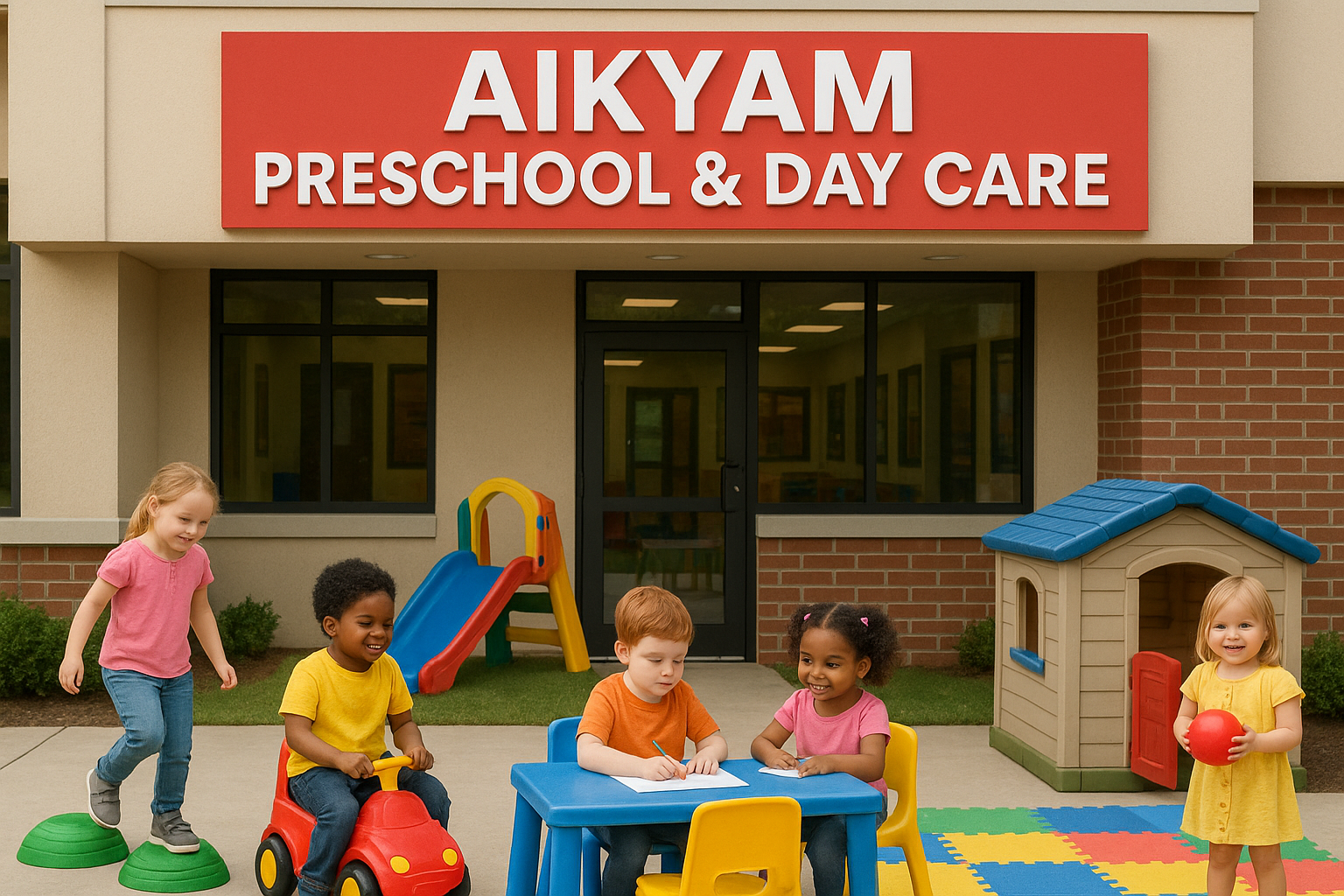 Happy preschool children